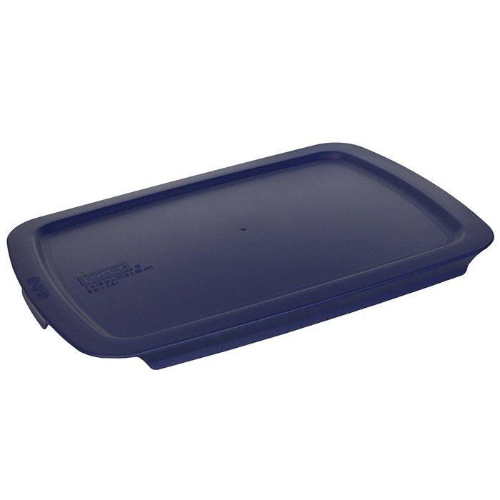 Pyrex C-233-PC Easy Grab Blue Rectangle Plastic Lid for 9" X 13" Oblong Baking Dish (2 Pack) N3