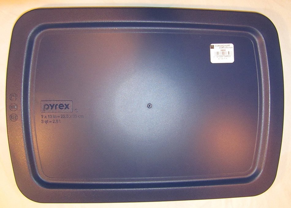 Pyrex C-233-PC Easy Grab Blue Rectangle Plastic Lid for 9" X 13" Oblong Baking Dish (2 Pack) N9