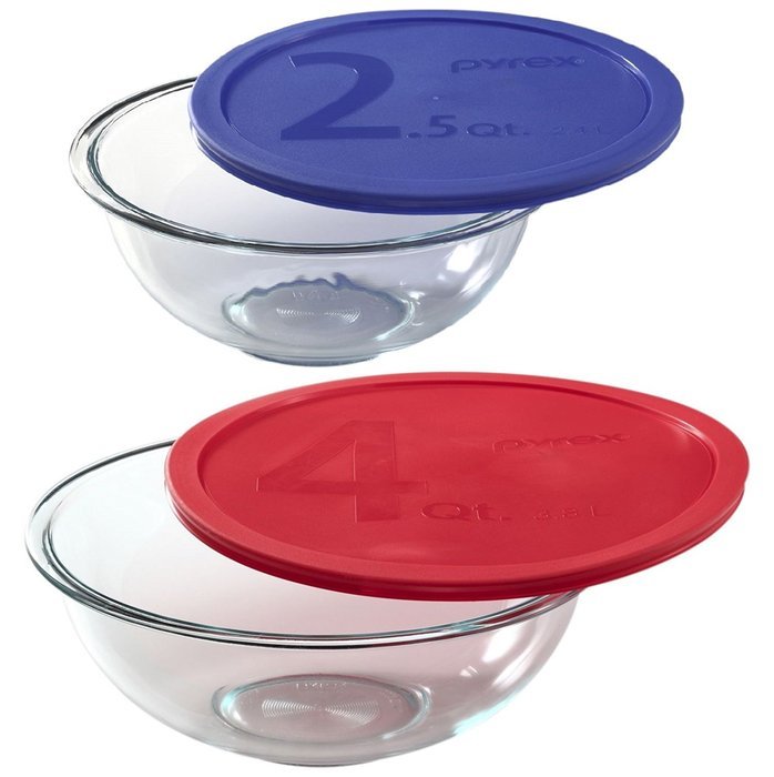 Pyrex Prepware 4-Quart Rimmed Mixing Bowl, Clear