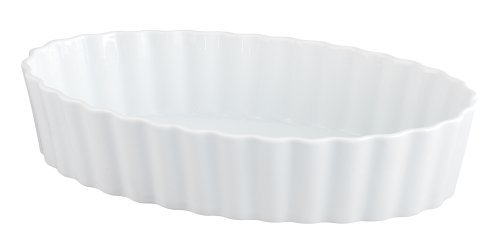HIC 11.75" x 2.5" Deep Oval Baker, White