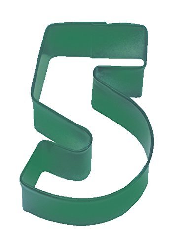 R&M Number 5 Cookie Cutter Green With Brightly Colored, Durable, Baked-on Polyresin Finish
