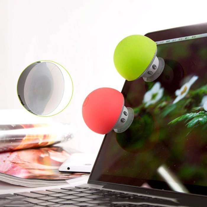 HuaYang Splash-Proof Design Cool Mushroom Shape Mini Wireless Bluetooth Speaker Suction Cup Charger Cable(Pink) N6