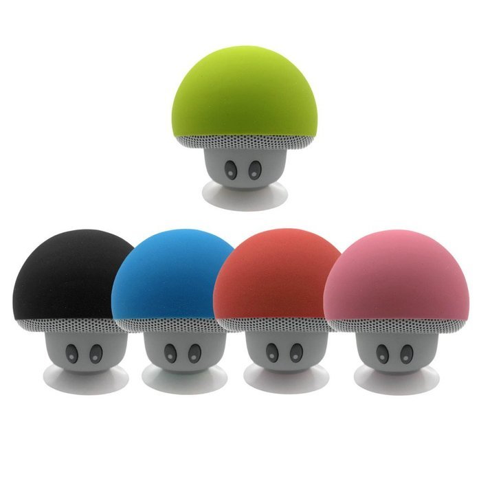 HuaYang Splash-Proof Design Cool Mushroom Shape Mini Wireless Bluetooth Speaker Suction Cup Charger Cable(Pink) N7