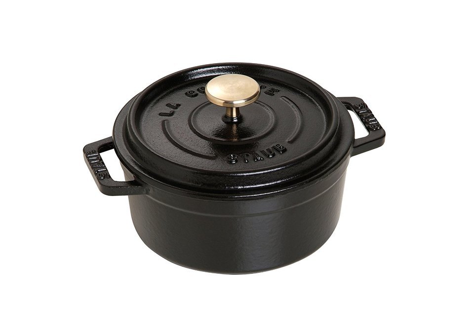 Staub 1101225 Round Cocotte Pot, 12 cm, Matt Black