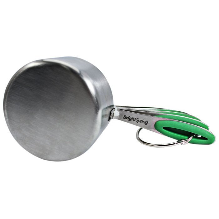 Measuring Cups - Metal Set with Engraved Standard and Metric Measurements - FREE Baking eBook N4