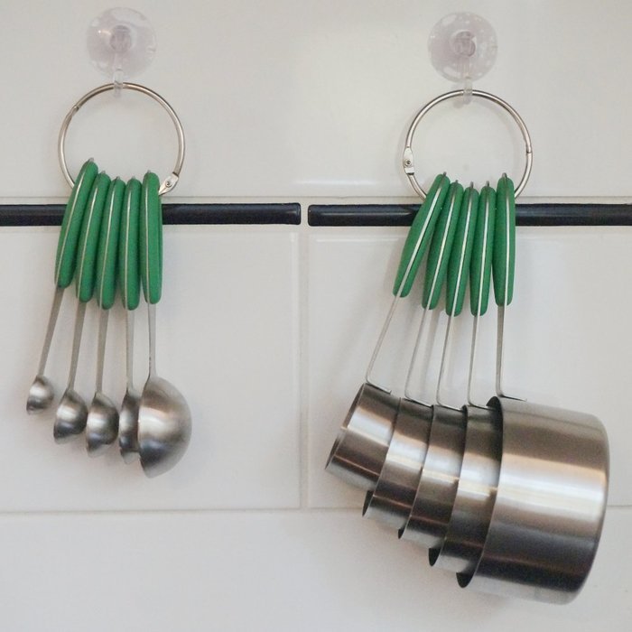 Measuring Cups - Metal Set with Engraved Standard and Metric Measurements - FREE Baking eBook N5