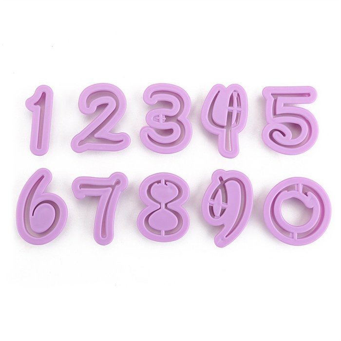 TANGCHU Alphabet And Number Shape Cookie Cutter Set 1.96*0.51inch Purple N5
