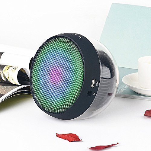 Smileto Multifunctional LED 3D Wireless Bluetooth Round Speaker With Plug-in Card, Waterproof, BASS, Call Function... N17