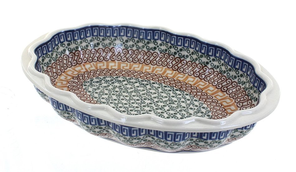 Polish Pottery Athena Scallop Baking Dish