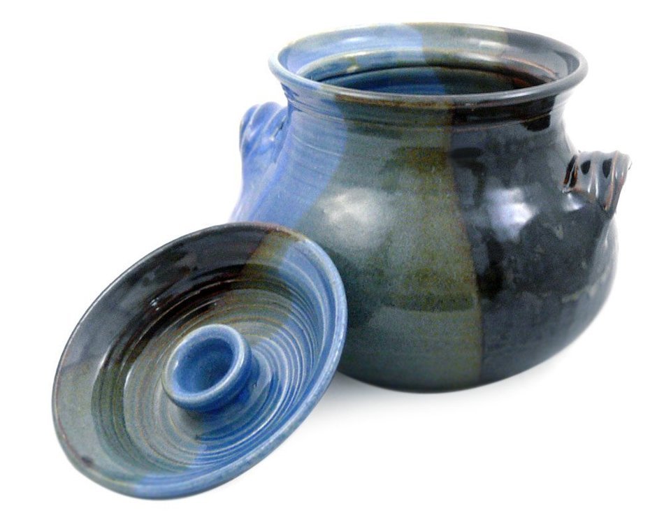 American Made Stoneware 2.25-Quart Bean Pot, Lakeside Blue N2