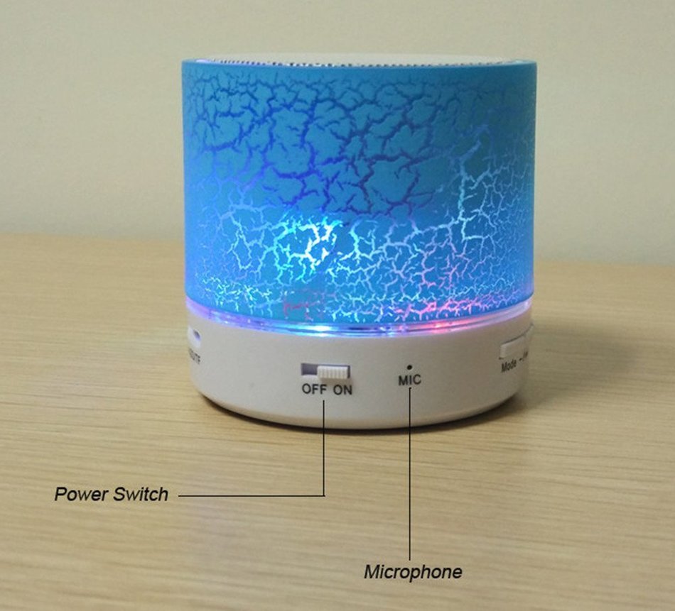 Colorful Crack Pattern Lighting Bluetooth Speaker, Rontel Mini Portable Wireless Speaker with Flashing LED Light... N4