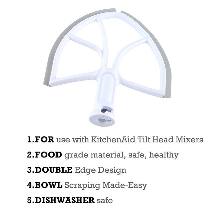 Beater Blade for KitchenAid 6-Quart Bowl Lift Mixer and 5 Plus Series 5Qt Stand Mixers (Red) N12