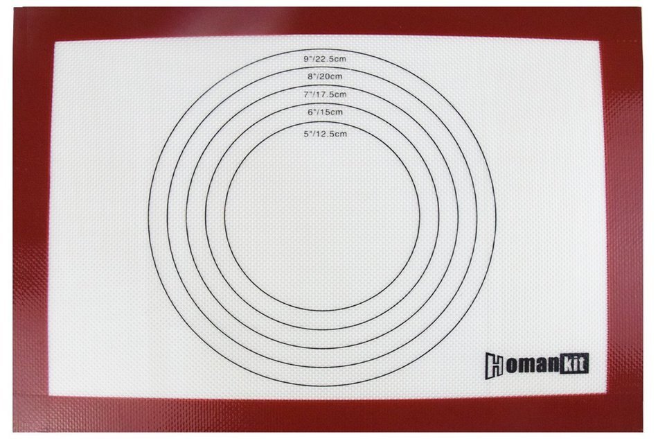Homankit Silicone Baking Mat, Non Stick Pastry Mat with Measurements, 11 5/8" x 16 1/2"