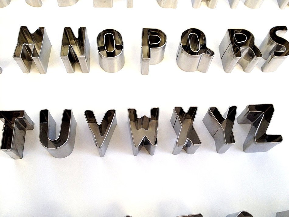 GreenKitchens [PREMIUM QUALITY] 35pc Metal Cookie Cutter Set, ABC & 123 Letters & Numbers, Perfect for Cake Fondant... N6