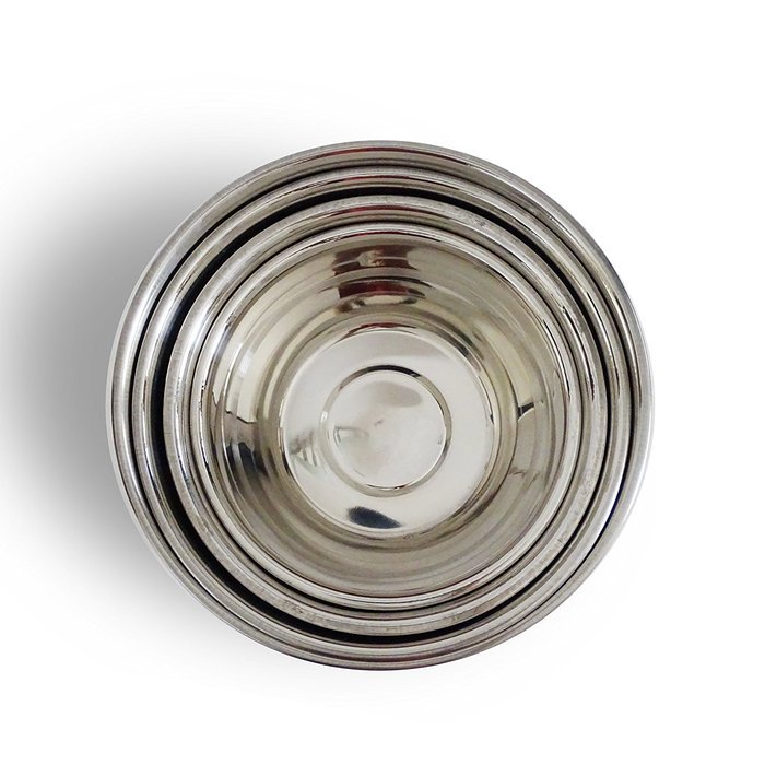 Lightweight Stainless Steel Bowls Set, 7 inches x 3 inches, Set of 4 N4