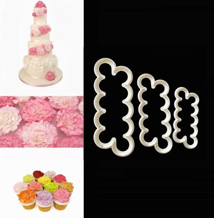 Cake Decorating Gumpaste Flowers & The Easiest Carnation Ever Cutter Pack of 3 By Palker sky