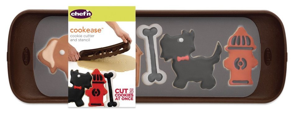 Chef'n Cookease Cookie Cutter and Frosting Stencil Set (Dog Shapes) N2
