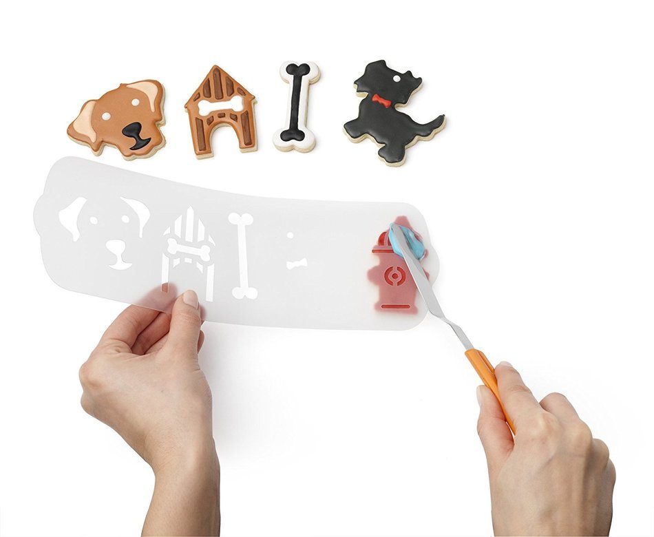 Chef'n Cookease Cookie Cutter and Frosting Stencil Set (Dog Shapes) N5