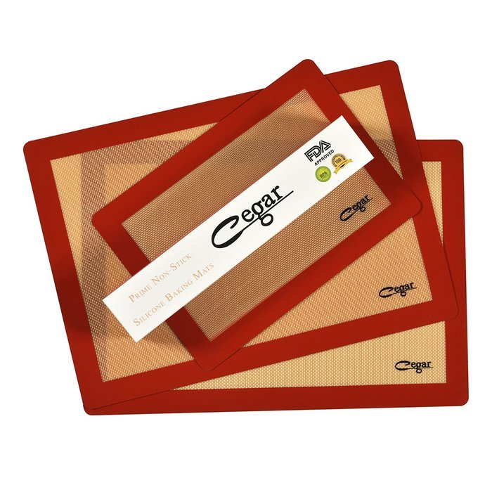 Cegar Premium Non-Stick Silicone Baking Mat Sheet,pack of 2 Piece US Half Size and 1 Piece Petite Jelly Roll Size...