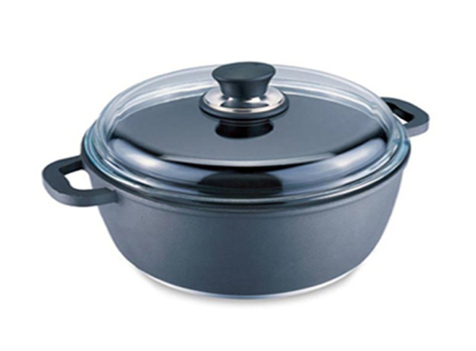 Korkmaz Fine-Cast Aluminum Casserole, Triplex Coating Non-Stick and Bakelite Handle - 7 Quart N2