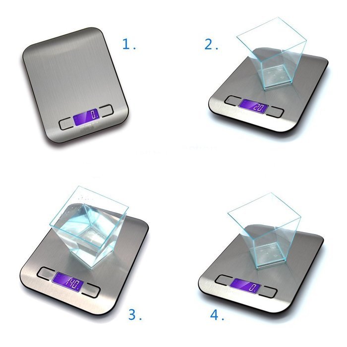 Topshop Multifunction Digital Kitchen Food Scale Electronic Meat Food Weight Scale Balance (Silver) N5