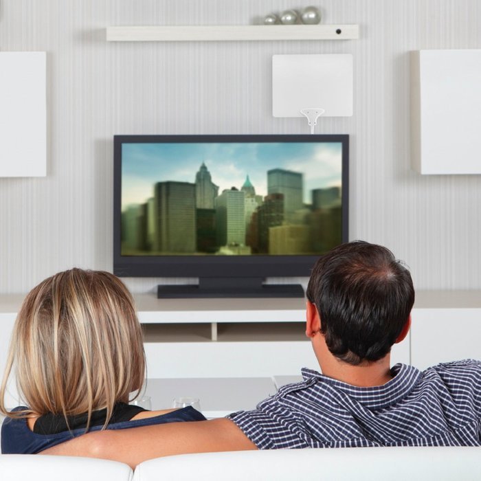 Mohu Leaf 50 TV Antenna, Indoor, Amplified, 50 Mile Range, Original Paper-thin, Reversible, Paintable, 4K-Ready... N7