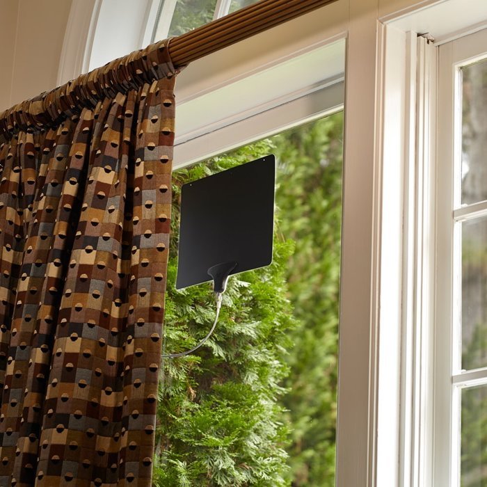 Mohu Leaf 50 TV Antenna, Indoor, Amplified, 50 Mile Range, Original Paper-thin, Reversible, Paintable, 4K-Ready... N9