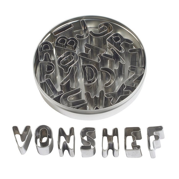 VonShef Stainless Steel 26 Piece Alphabet Cookie and Fondant Cutter Set N2