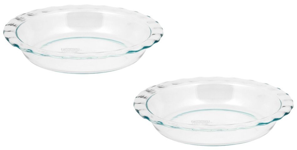 World Kitchen-pyrex/corelle 1085800 "Pyrex Easy Grab" Glass Pie Plate - 9.5" (Pack of 2)