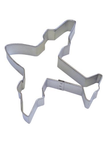 R&M Airplane 4" Cookie Cutter in Durable, Economical, Tinplated Steel N2