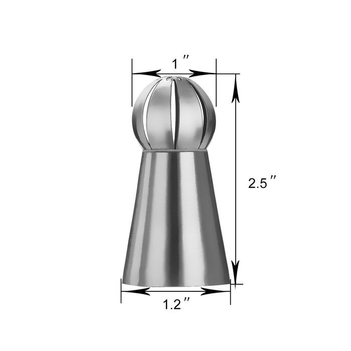 Newcomdigi Sphere Ball Pastry Cake Russian Piping Nozzles,Pastry Cake Fondant Cupcake Buttercream Decorating DIY... N2