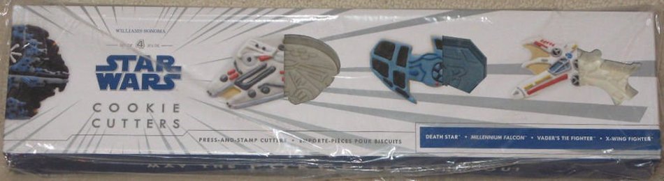 Star Wars Press-and-Stamp Cookie Cutters Set of 4: Death Star, Millennium Falcon, Vader's Tie Fighter, X-Wing...