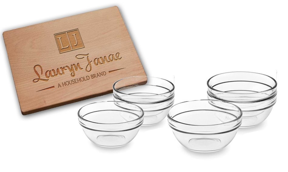 Lauryn Janae Premium Mini 3.5" inch Stackable Glass Kitchen Prep, Dipping Sauce, Dessert, Custard, Pinch, Candy...