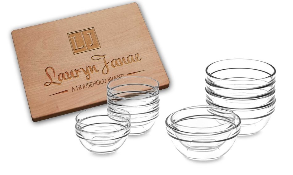 Lauryn Janae Premium Mini 3.5" inch Stackable Glass Kitchen Prep, Dipping Sauce, Dessert, Custard, Pinch, Candy... N4