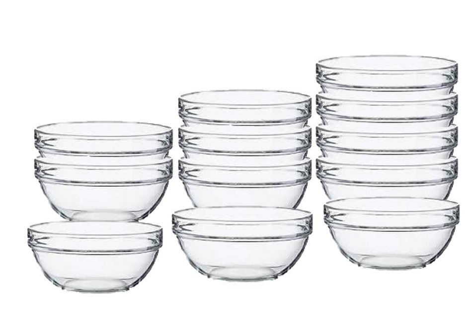 Lauryn Janae Premium Mini 3.5" inch Stackable Glass Kitchen Prep, Dipping Sauce, Dessert, Custard, Pinch, Candy... N5