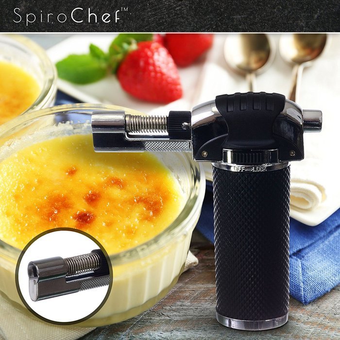 SpiroChef (TM) Professional Self-Igniting Cr&egrave;me Br&ucirc;l&eacute;e Butane Cooking Torch N3