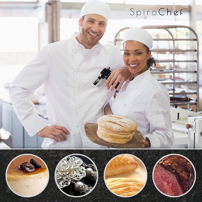 SpiroChef (TM) Professional Self-Igniting Cr&egrave;me Br&ucirc;l&eacute;e Butane Cooking Torch N4