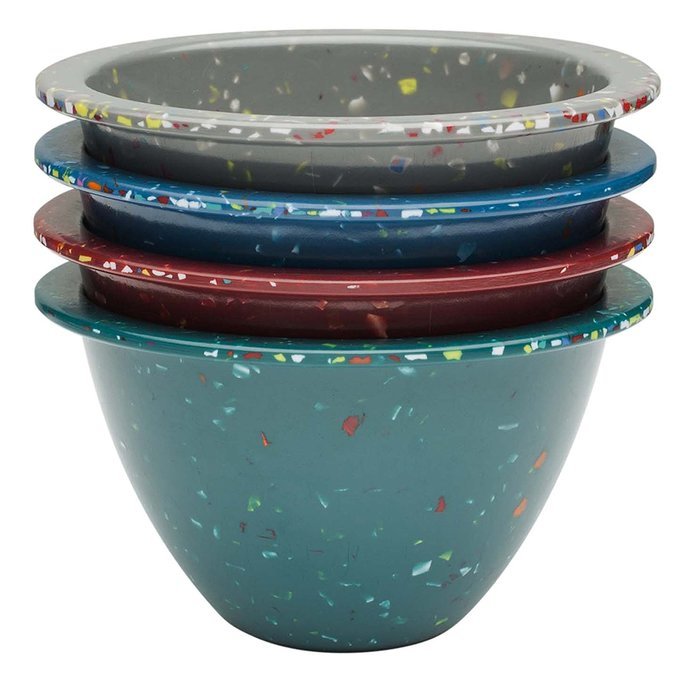 Zak! Designs Confetti Classic Prep Bowls (Set of 4), Durable and BPA-free Melamine, 4" , Urban