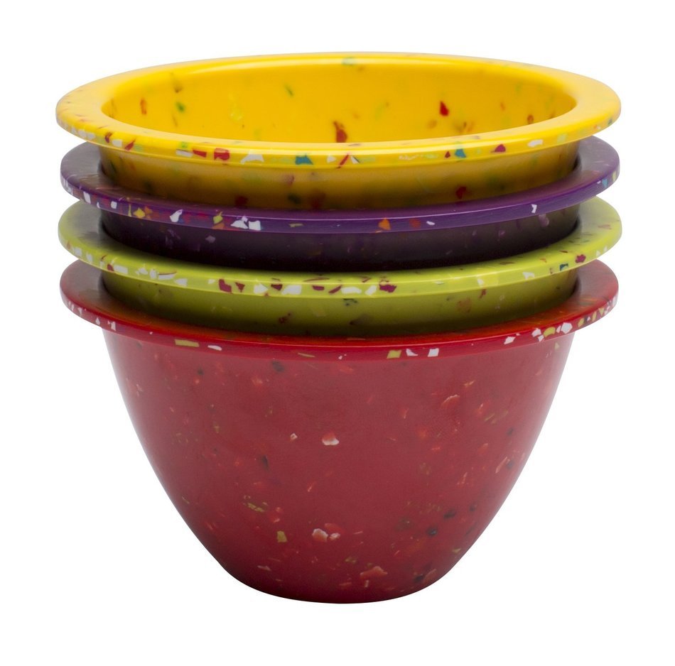 Zak! Designs Confetti Classic Prep Bowls (Set of 4), Durable and BPA-free Melamine, 4" , Urban N2