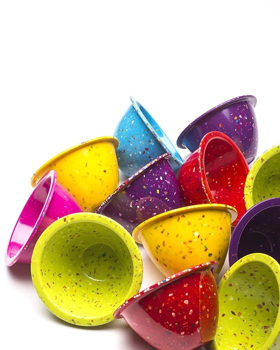 Zak! Designs Confetti Classic Prep Bowls (Set of 4), Durable and BPA-free Melamine, 4" , Urban N4