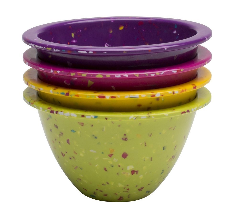 Zak! Designs Confetti Classic Prep Bowls (Set of 4), Durable and BPA-free Melamine, 4" , Urban N6