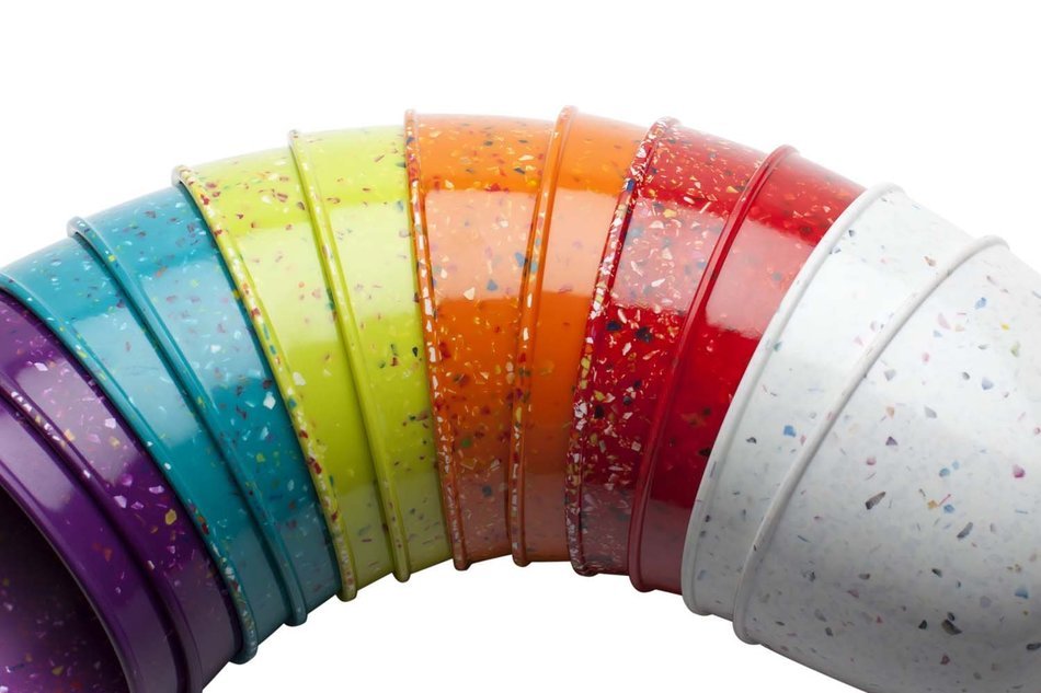 Zak! Designs Confetti Classic Prep Bowls (Set of 4), Durable and BPA-free Melamine, 4" , Urban N11