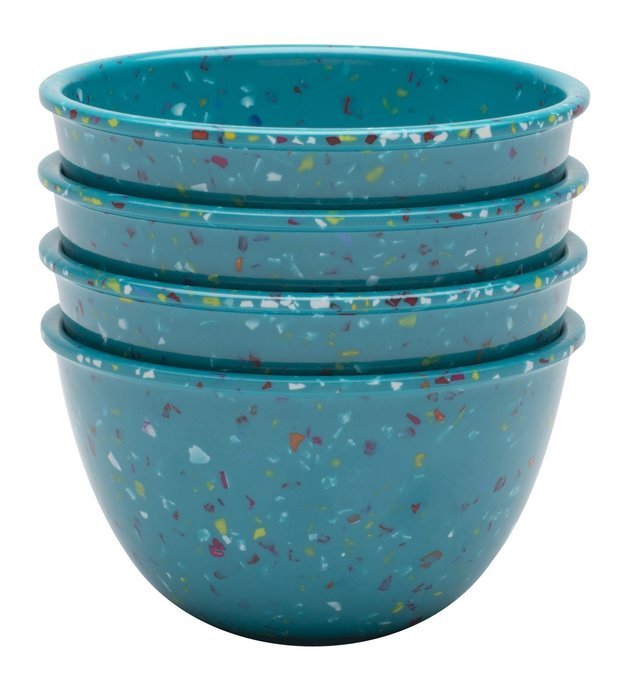 Zak! Designs Confetti Classic Prep Bowls (Set of 4), Durable and BPA-free Melamine, 4" , Urban N13