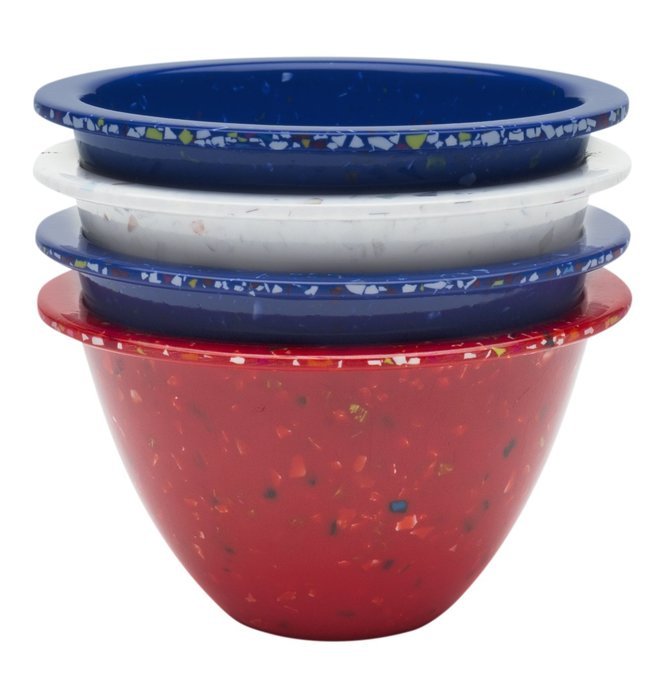 Zak! Designs Confetti Classic Prep Bowls (Set of 4), Durable and BPA-free Melamine, 4" , Urban N19
