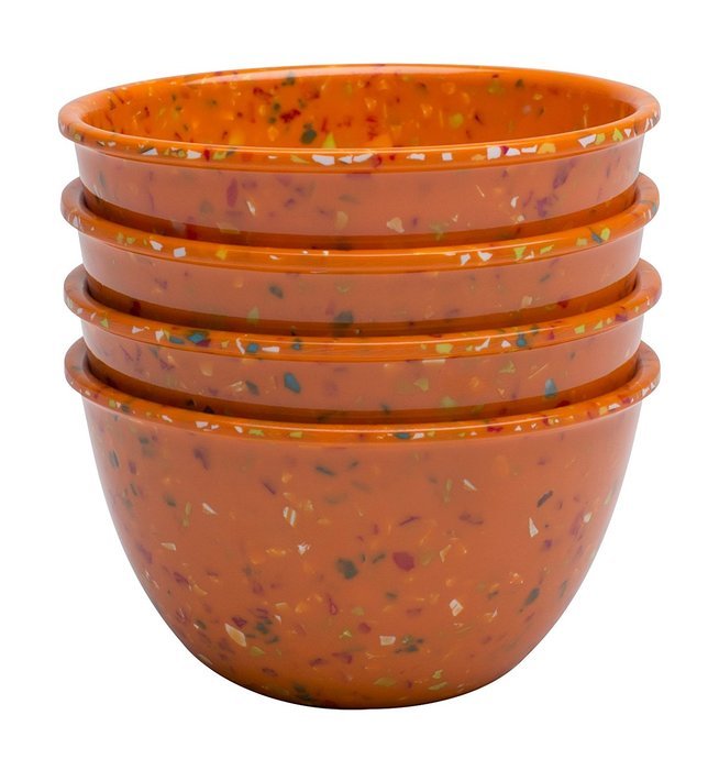 Zak! Designs Confetti Classic Prep Bowls (Set of 4), Durable and BPA-free Melamine, 4" , Urban N20