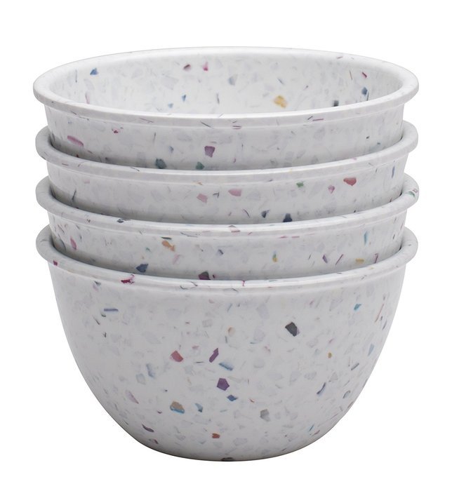 Zak! Designs Confetti Classic Prep Bowls (Set of 4), Durable and BPA-free Melamine, 4" , Urban N21