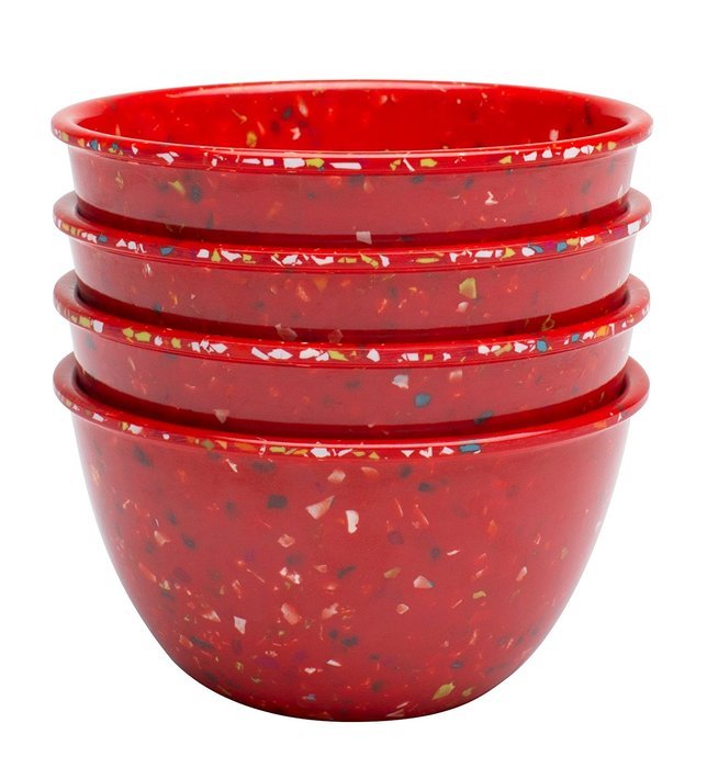 Zak! Designs Confetti Classic Prep Bowls (Set of 4), Durable and BPA-free Melamine, 4" , Urban N22