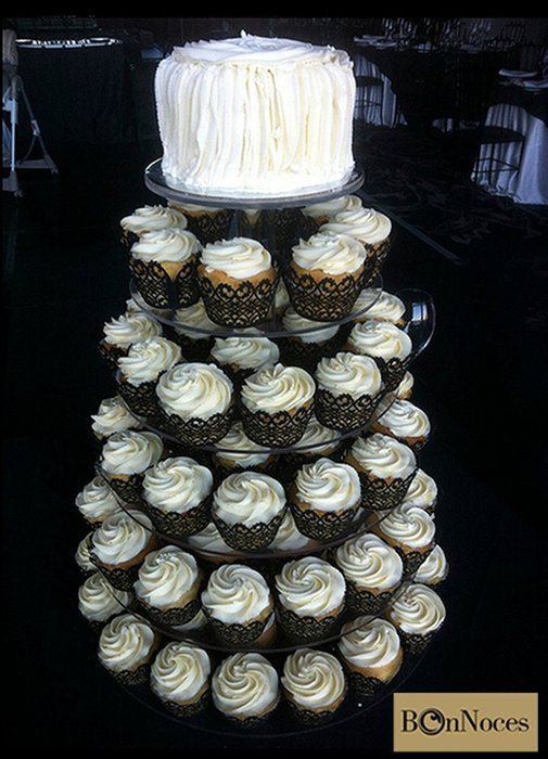 BonNoces Premium 7 Seven Tier Crystal Clear Acrylic Glass Round Wedding Cake Stand Cupcake Tree for Wedding Cupcakes... N13