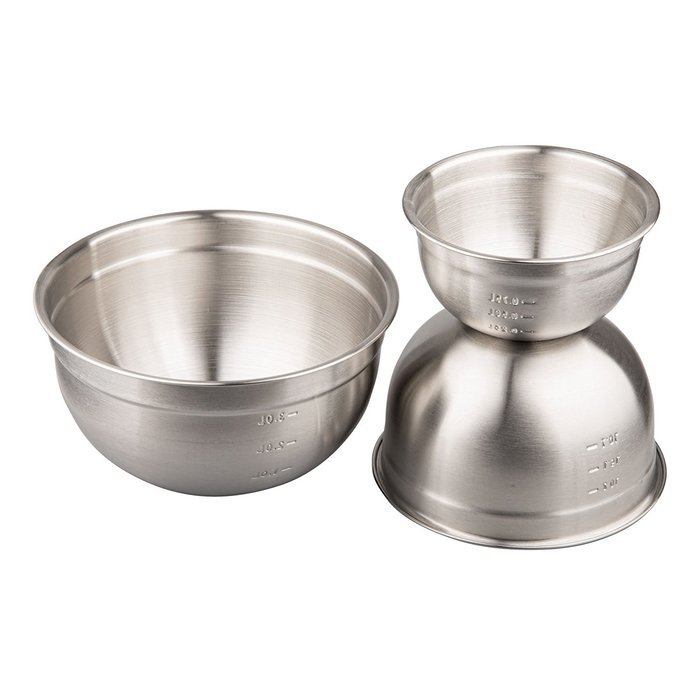 IMEEA&reg; 3-Piece Premium Brushed 18/10 Stainless Steel BPA Free Mixing Bowls Sets