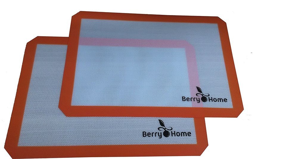 Silicone Baking Mat Parchment Replacement for Baking and Rolling Pizza Dough by Berry Home - 2 Pack N2